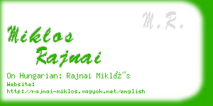 miklos rajnai business card